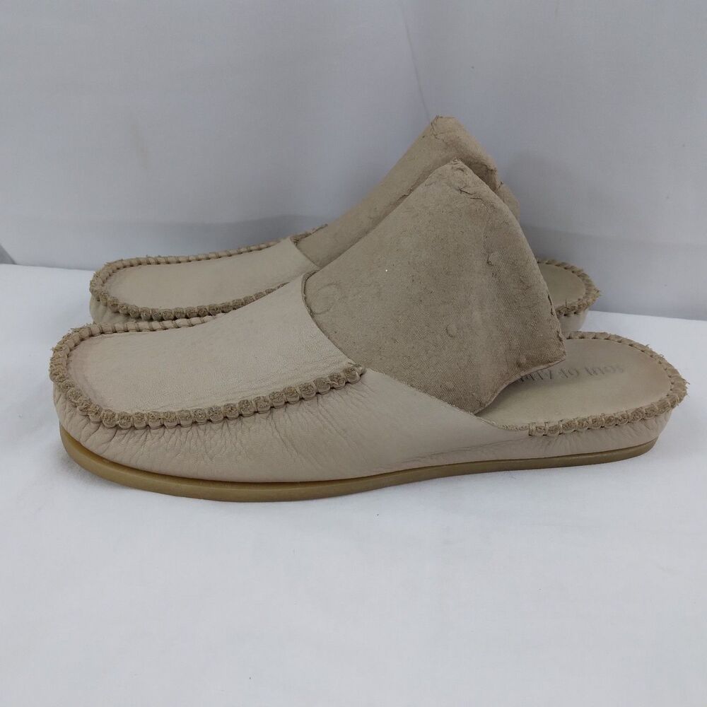 Soul Of Africa Leather Slide Mules Shoes Boho Minimalist Women's Size 37 US 6.5 - Picture 5 of 7